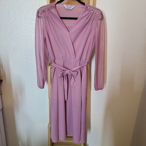 Women's Blair Pink Flowing Midi 3/4 Sleeve Dress, Size 6
